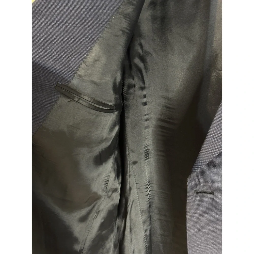 Lennox Italian Silk Wool Blazer 48L Gray Made‎ in Italy Mod Repair Button Incl